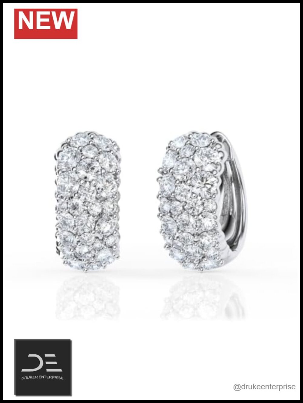 2ct Lab Grown Diamond Hoop Earrings Sterling Silver